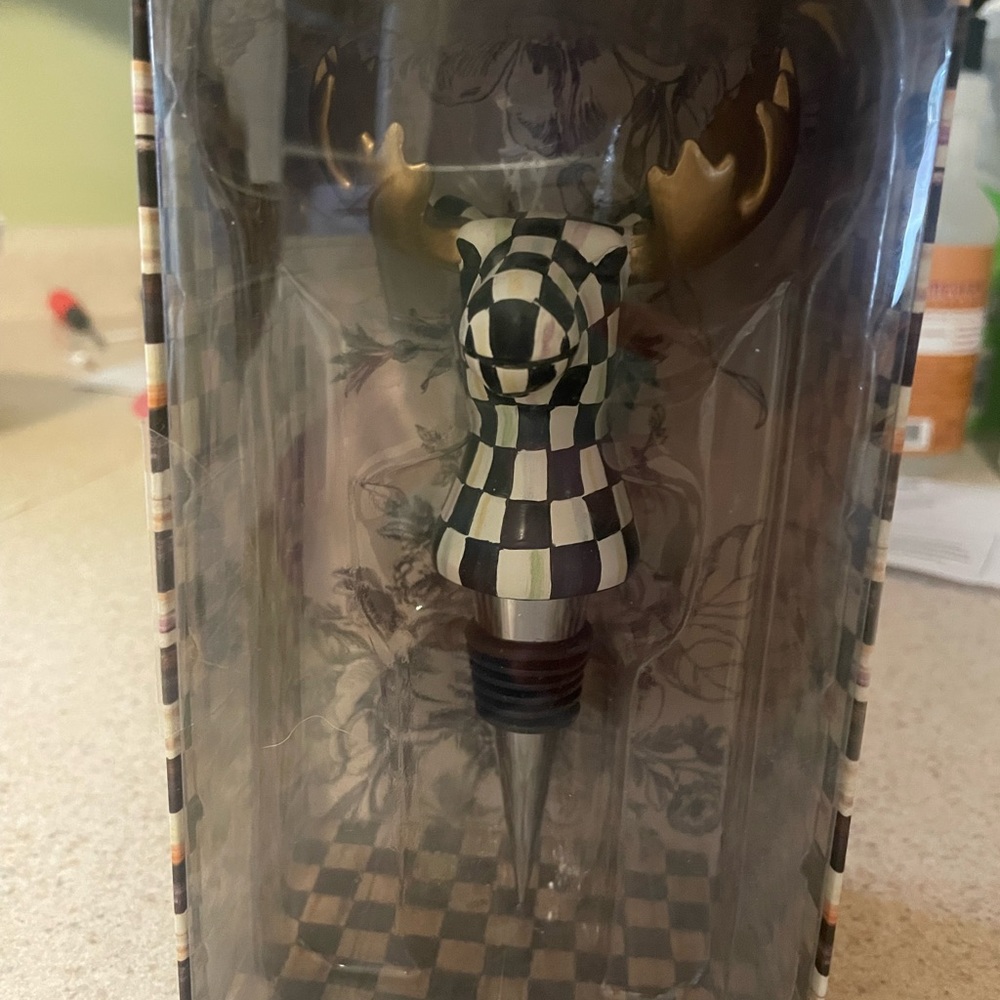 Mackenzie Childs moose bottle stopper